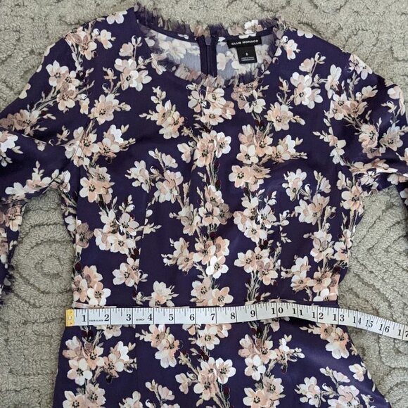 CLUB MONACO Purple Pink Kaveh Floral Print Chiffon Trim Dress size 0 @i - Picture 14 of 14